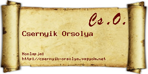 Csernyik Orsolya névjegykártya
